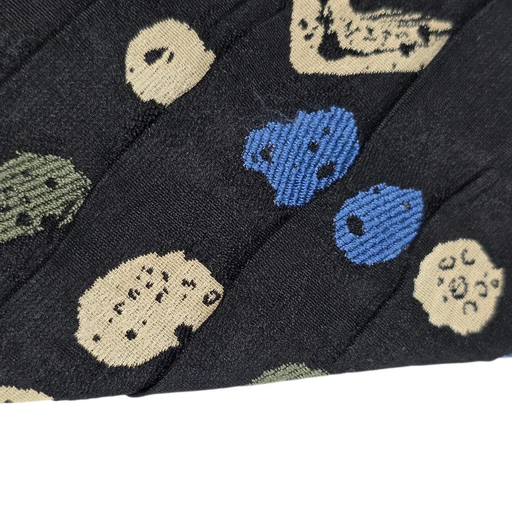 Emanuele Cravatte Limited Edition Mens Necktie‎ Folded Black Geometric Abstract